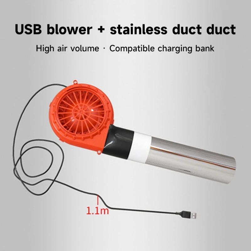 

5V 1A Centrifugal Blower Fan Barbecue Heating Stove USB Powered for w/ Speed Regulation Power Supply Cooking