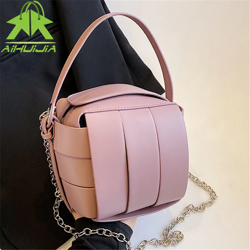 

Designer Weave Purses and Handbags High Quality Pu Leather Shoulder Bags for Women Fashion Chain Crossbody Bag Sac A Main New