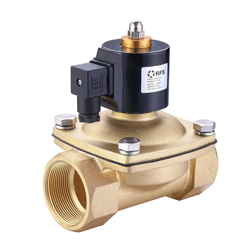

2W500 AC220V 2 Inch Brass Solenoid Valve 22 Way Normally Closed Stainless Steel SS304 Water Solenoid Valves