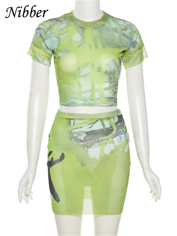 Летняя новая юбка Nibber из двух частей с коротким рукавом облегающий дизайн