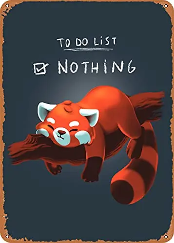 

to Do List Nothing Panda Vintage Look Metal Sign Art Prints Retro Gift 8x12 Inch
