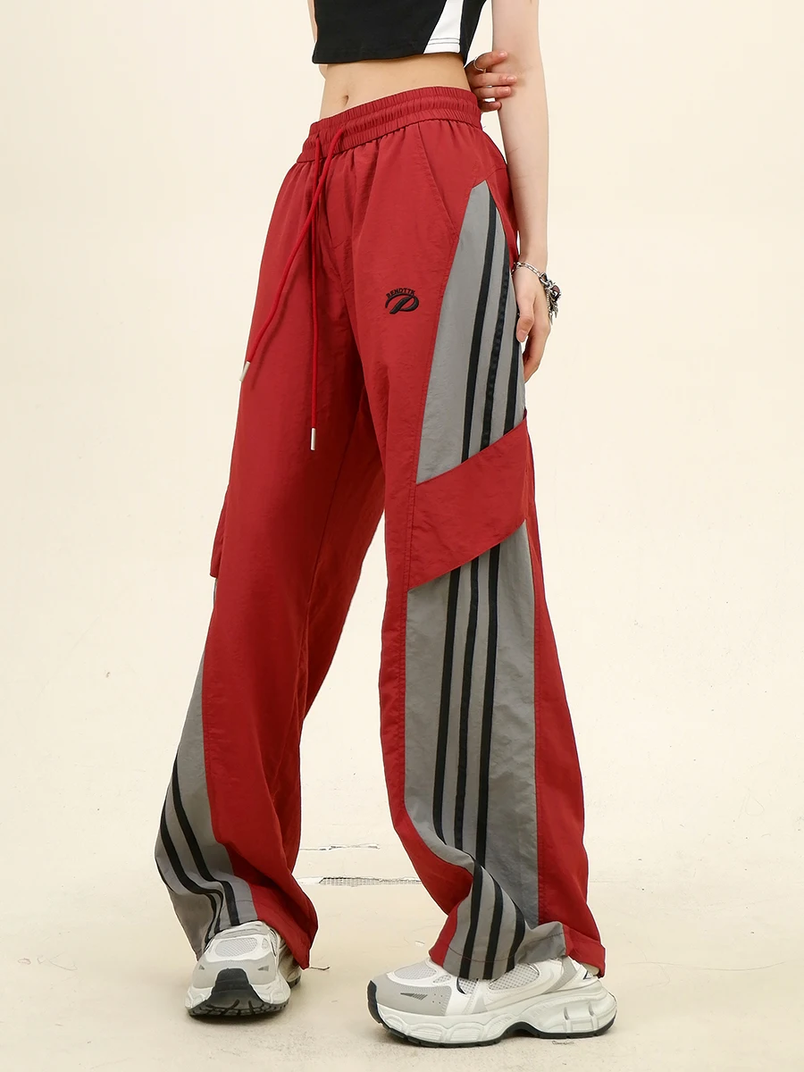Контрастные полосатые повседневные штаны для инструментов женские Новинка Лето
