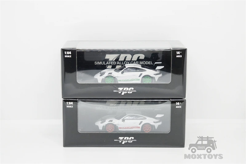TPC 1:64 992 GT3 RS белый с красными колесами/зелеными колесами литая модель автомобиля