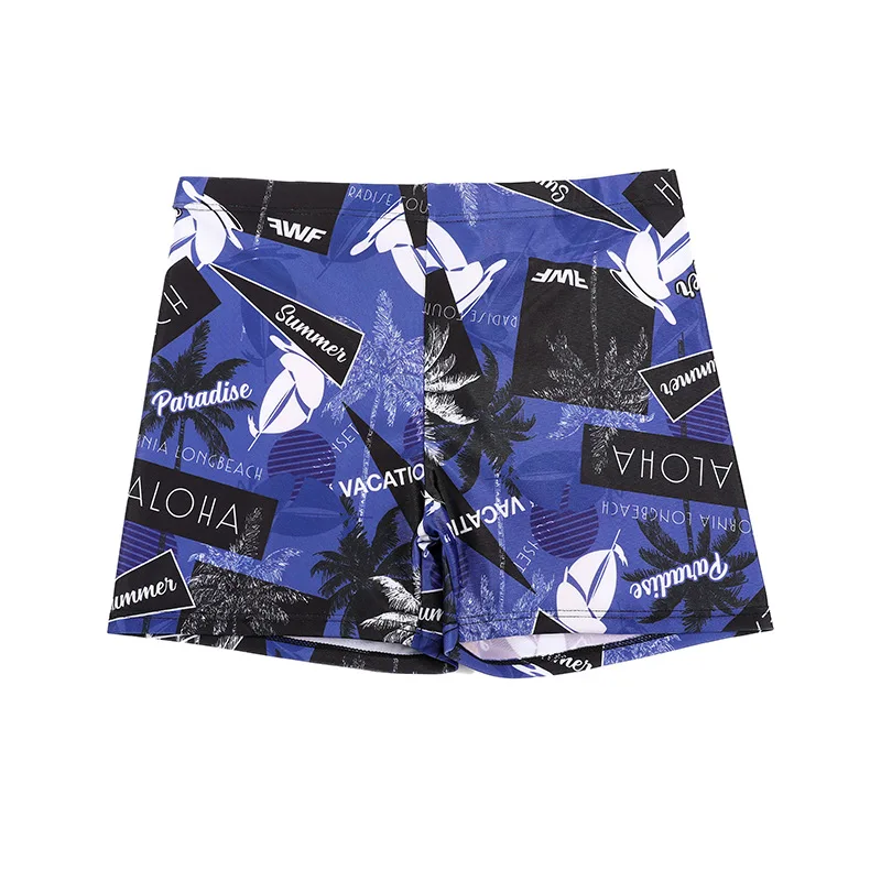 

2023 new men adult square Angle loose plus fat beach draw rope swimming trunks hot spring short sand Hawaii swim summer Printing