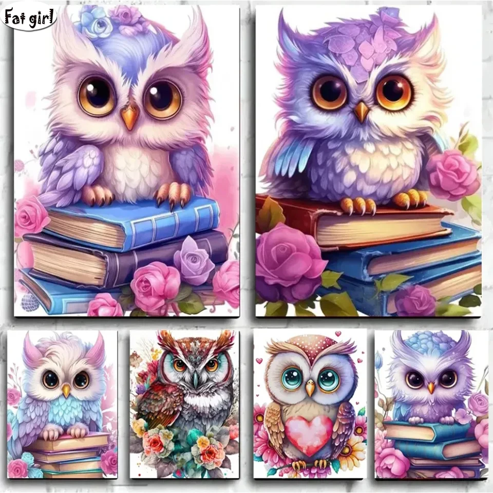 

Полная квадратная книга Фэнтези Бриллиантовая вышивка своими руками Алмазная мозаика милые Мультяшные птицы вышивка крестом Декор