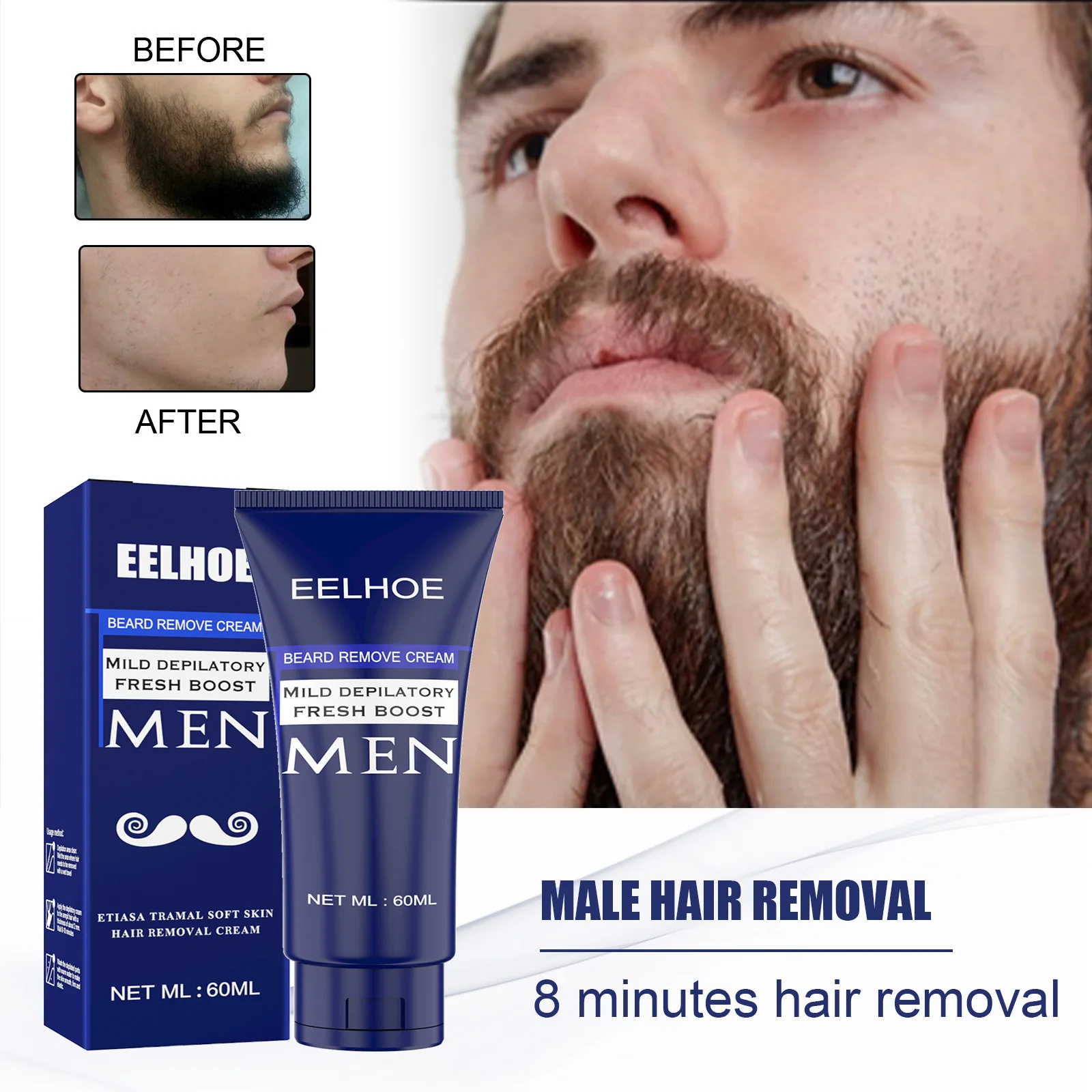 

Men's hair removal cream body chest hair beard gentle and non-irritating hair removal cream hand armpit hair removal cleaning