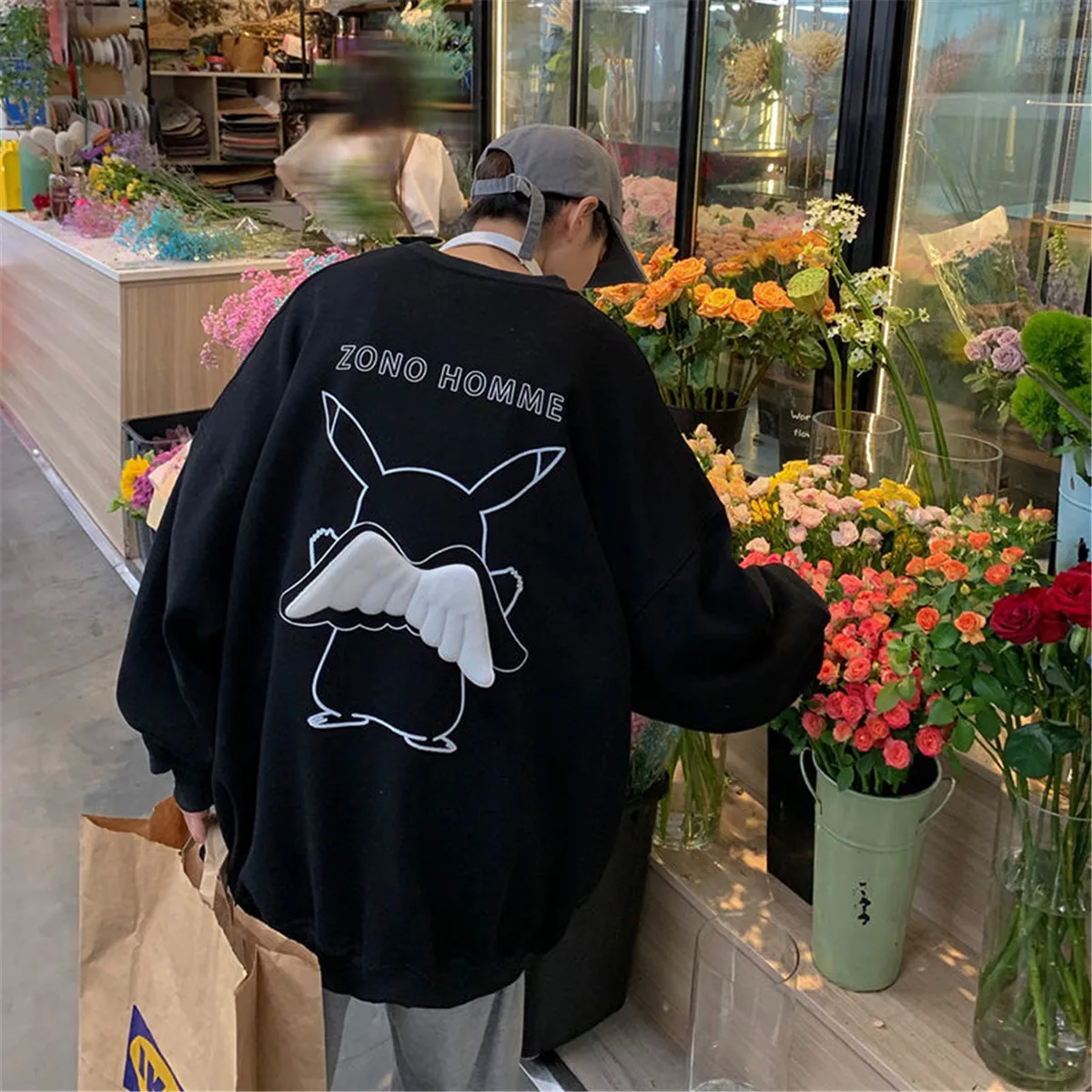 

Cute Cartoon Mouse T-Shirt Girls Anime Summer Hip Hop Japan Tops Tee Wings Couple Harajuku Long Sleeve Oversized T Shirt Femme