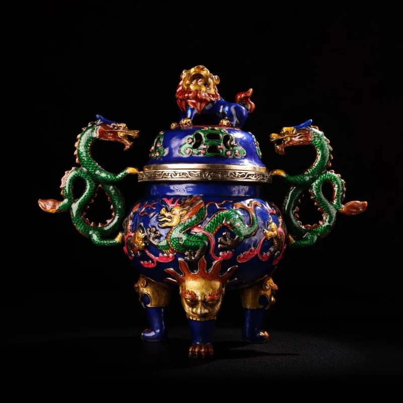 Медная инкрустированная курильница Gu Yun Zhai