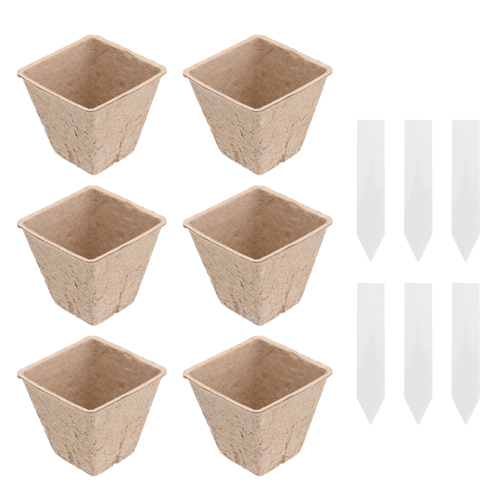 

40pcs Pulp Germination Cups Greenhouse Practical Square Starter Tray Nursery Planter with 10 Labels