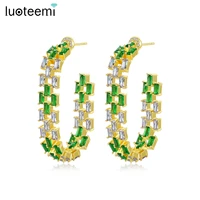 luoteemi luxury colorful hoop earrings for women unusual korean fashion party boucles d oreille femme bijoux personalized gifts