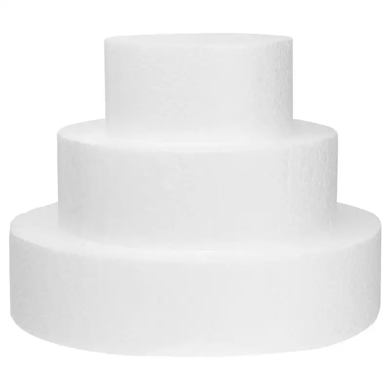 Cakedummy Dummies Set Round Fake Rounds Styro Wedding For Molds Cakes Decorating Polystyrene Inch Practice 6 3 Faux