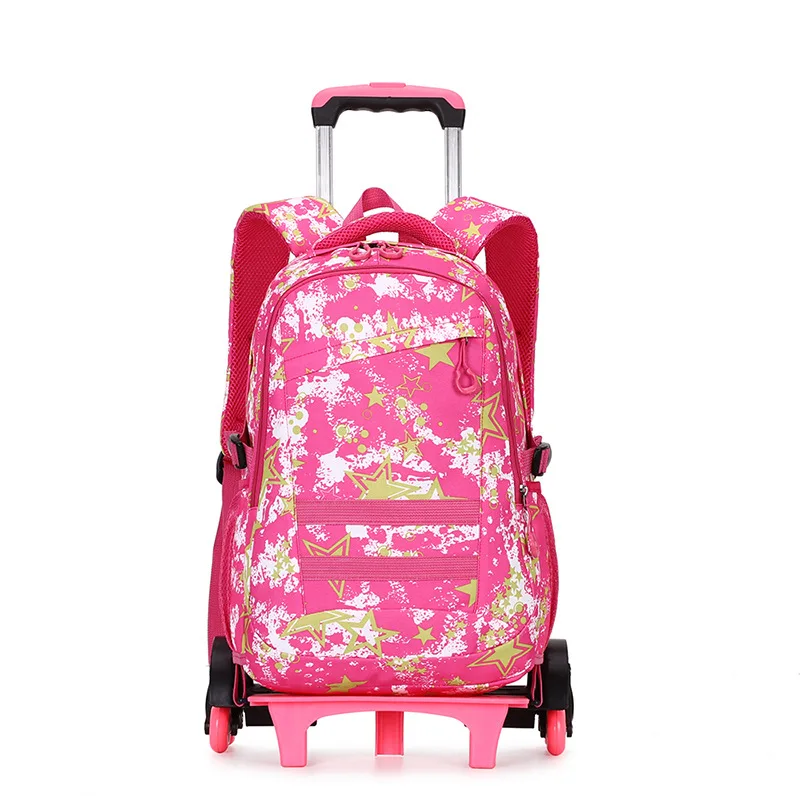 Removable Children's Trolley school Backpack Boys Girls Children School Bags 6 Wheels Primary Schoolbags kids Wheeled Backpack