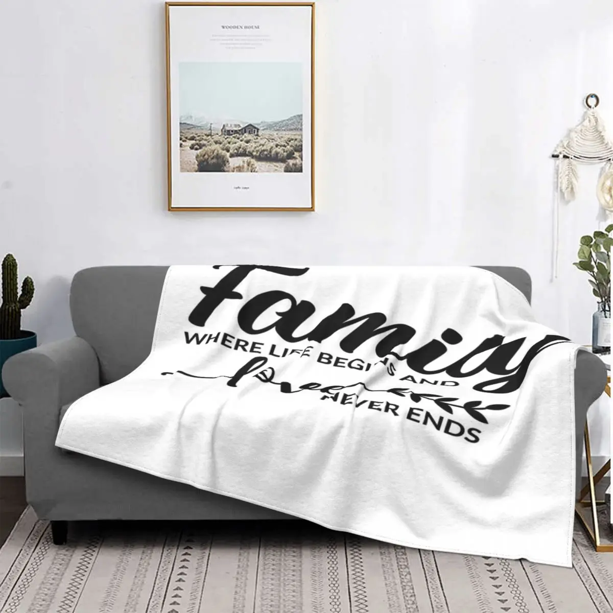 

Camiseta de la familia es donde la vida empieza, colcha a cuadros para cama, sofá, Sudadera con capucha, manta ponderada