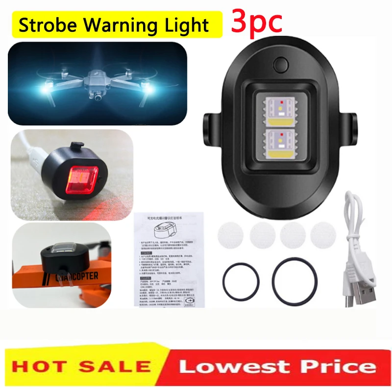 

Universal Anti-collision Warning Light 7 Color 4 Mode USB Rechargeable Aircraft LED Emergency Lights Night Strobe Lamp Bike Acce