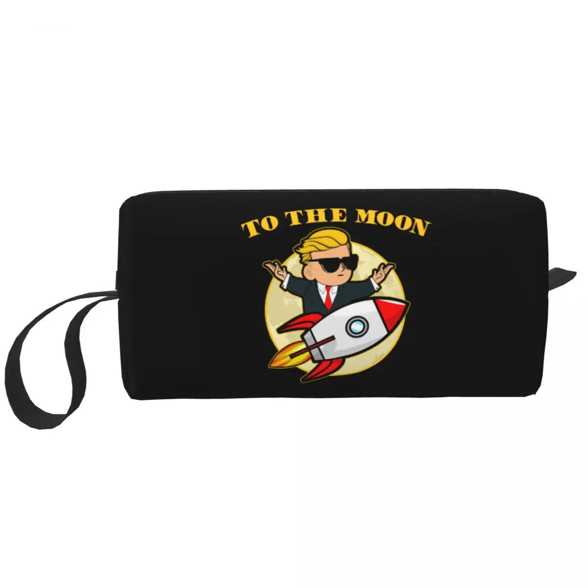 

To The Moon Cosmetic Bag Women Makeup Bags Wallstreetbets GME WSB Stock Stonks Trader Meme Travel Water Resistant Toiletry Bag