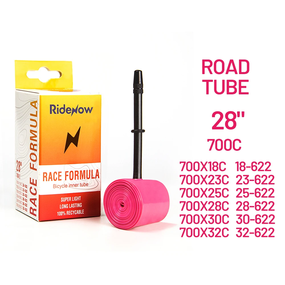 

RideNow Super Light Road Bicycle Inner Tube 700X18 20 25 28 32C Valve Length French 65mm Race Formula Bike Inner Tube