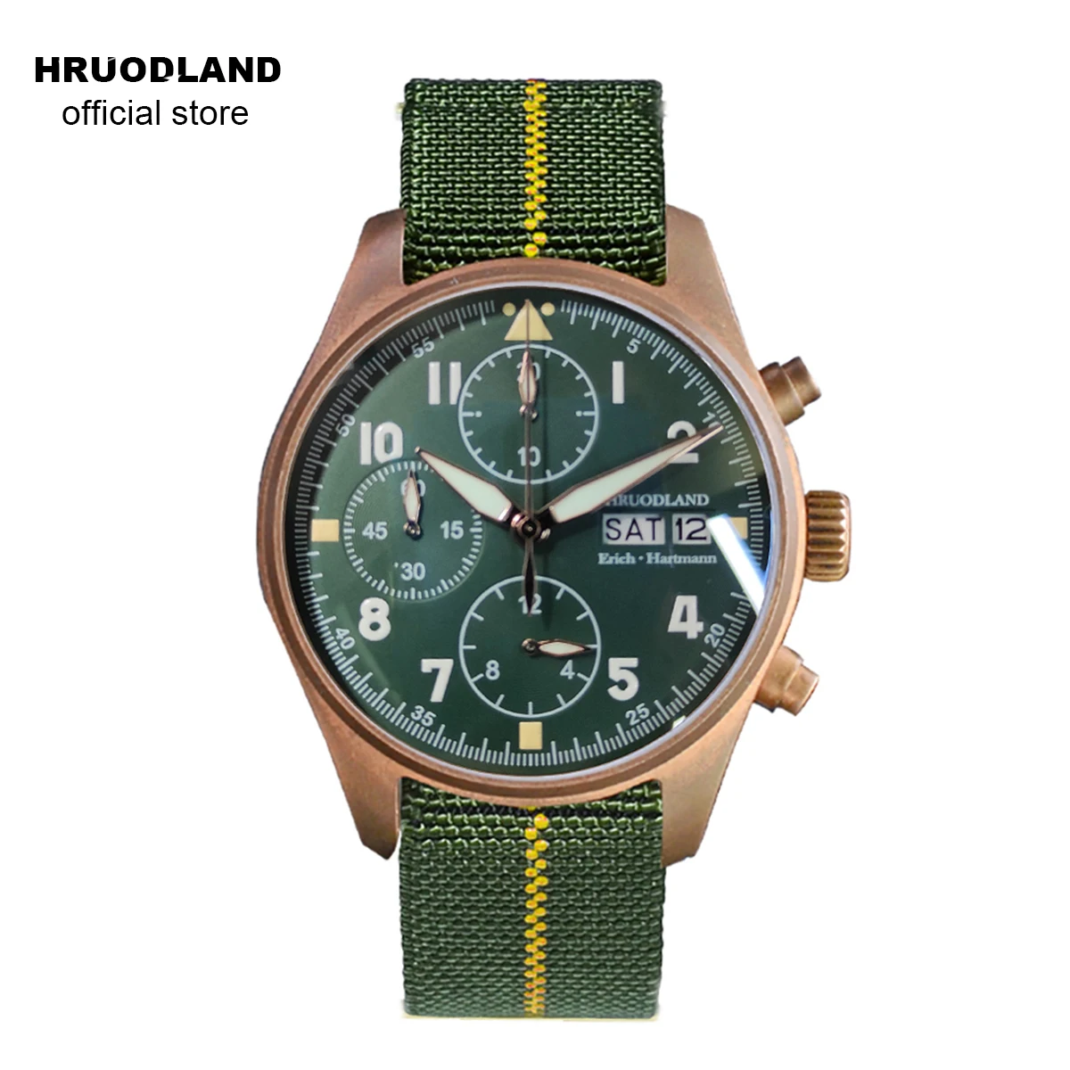 

Часы-авиаторы Hruodland Мужские кварцевые, бронзовые, водостойкие, 100 м