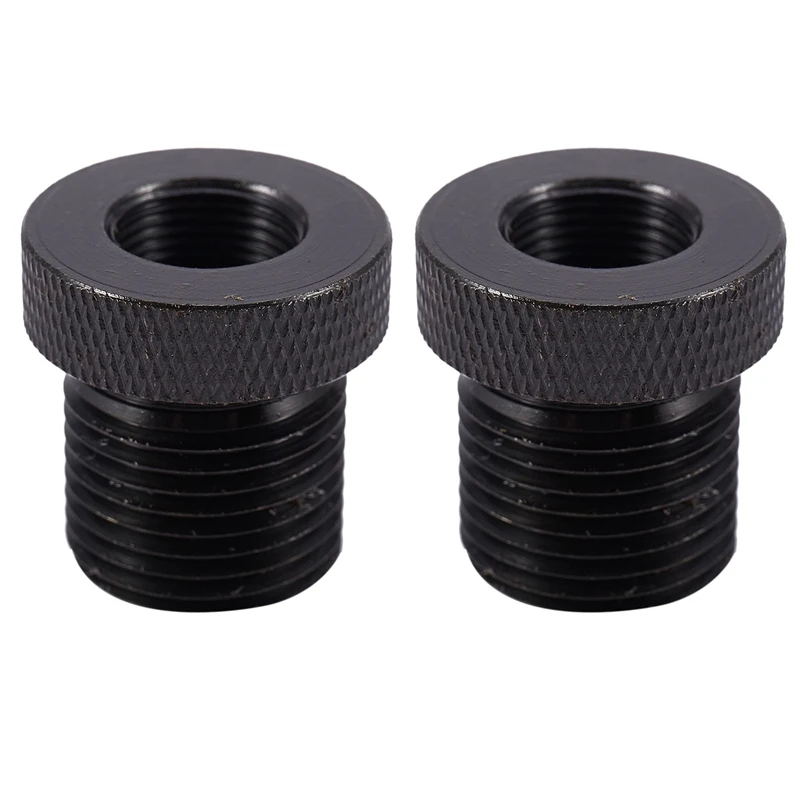 

2Pcs Automotive Car Oil Filter Threaded Adapter 1/2-28 To 3/4-16 Black