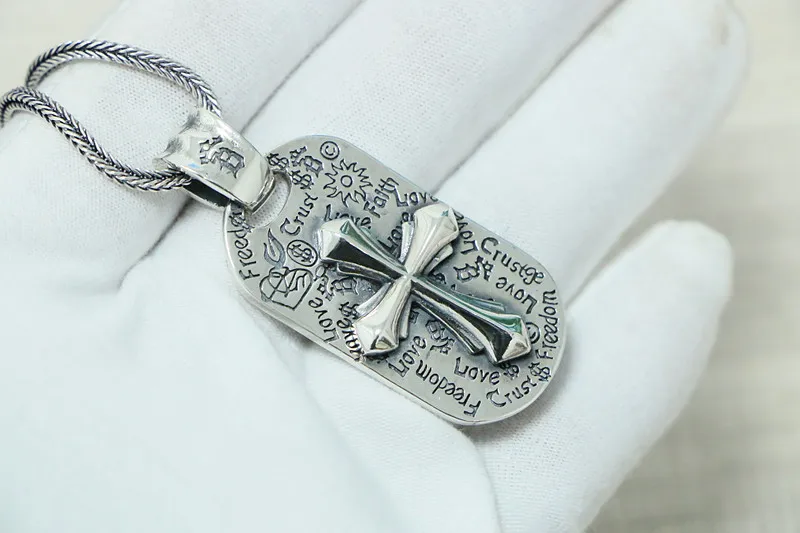 Подвеска в виде креста граффити из стерлингового серебра европейский и