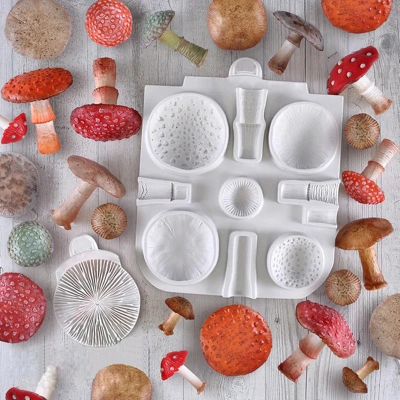 

Силиконовые формы для помадки в виде больших грибов, инструменты для украшения свадебного торта, формы для выпечки шоколадной смолы (случайный цвет)