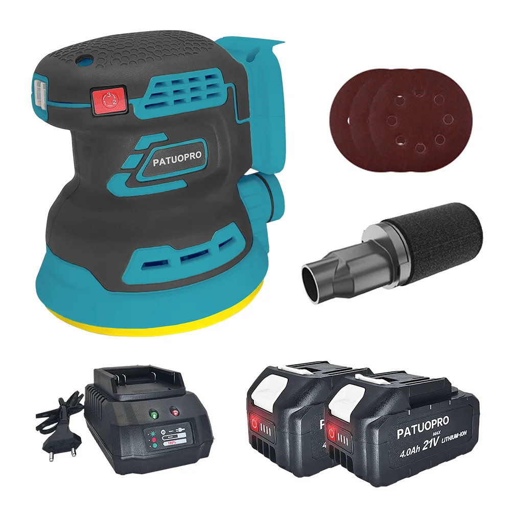 

PATUOPRO Бесщеточный орбитальный шлифовальный станок 125 мм для Makita 18 В