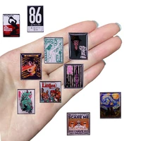 d0408 classic famous poster art series enamel pins womens brooch lapel pins for backpacks briefcase badges jewelry accessories
