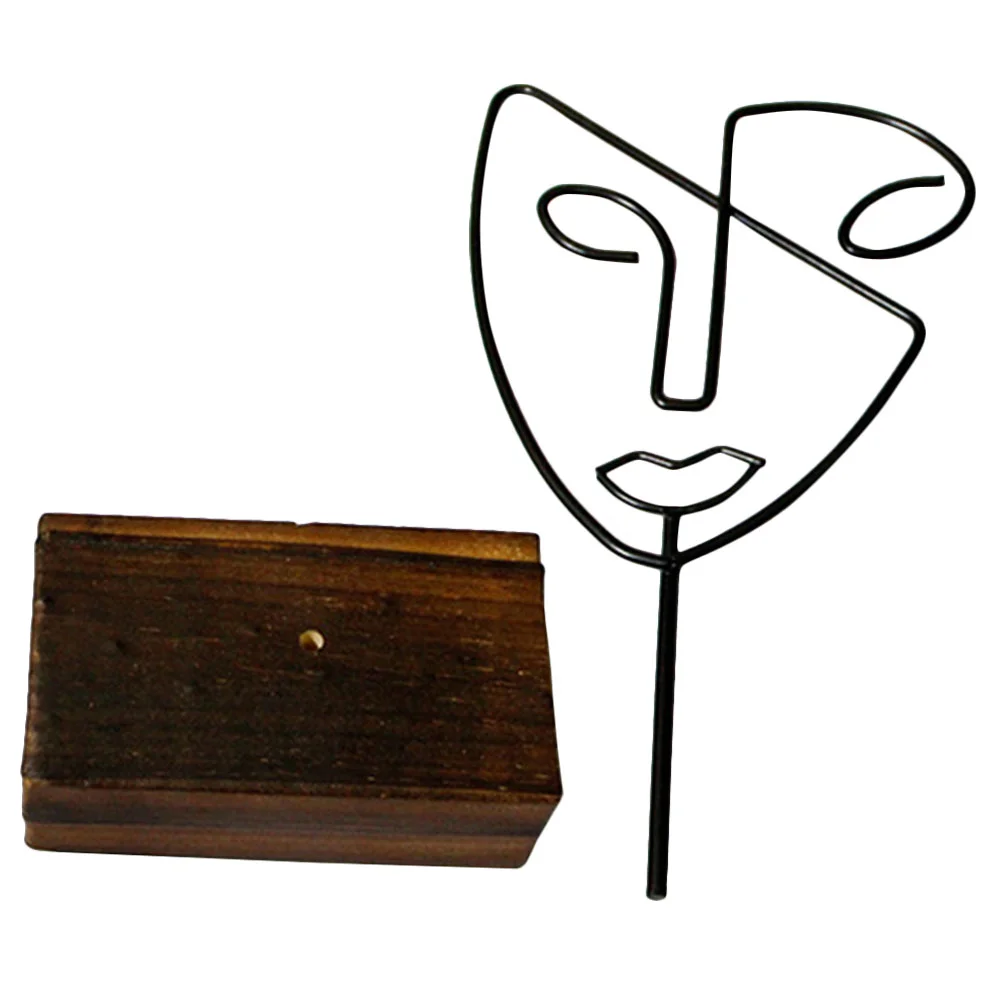 

Abstract Face Sculpture Metal Line Statue Ornament Figure Desktop Figurine Decor Office Figurines Woman Tabletop Sculptures Home