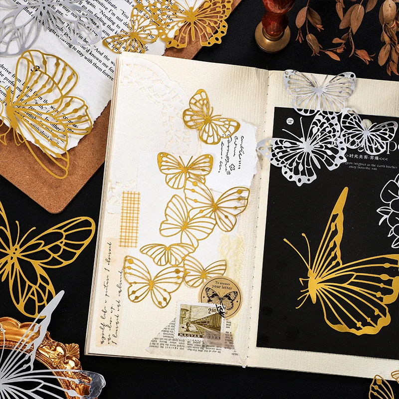 10 шт./лот бумага для скрапбукинга в эстетике Позолоченные канцелярские товары из