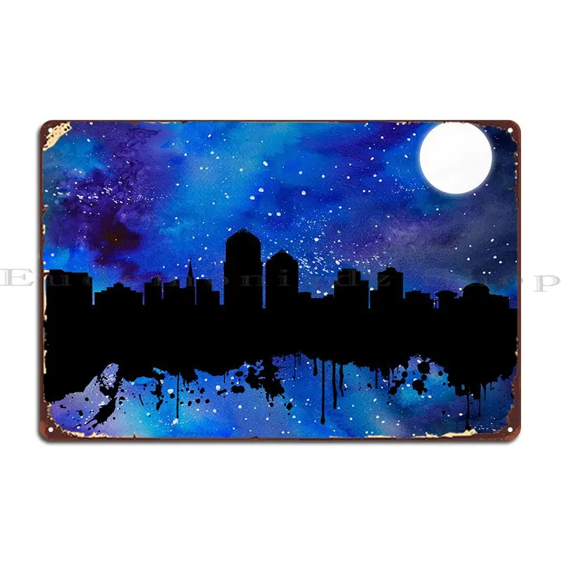 

Albuquerque Skyline Metal Plaque Wall Cave Party Plates Wall Decor Customize Club Tin Sign Poster