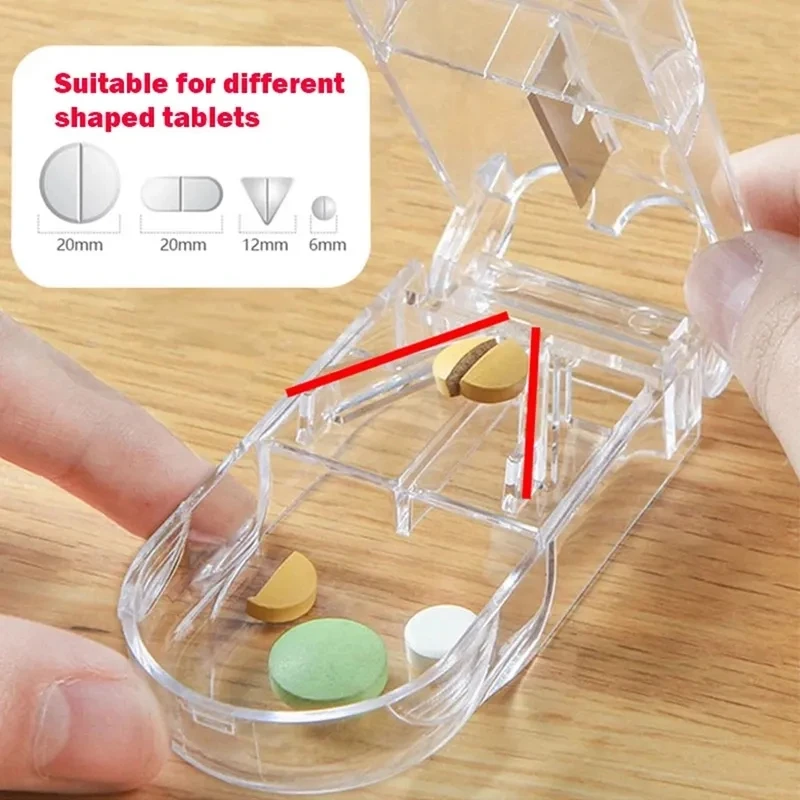 

Medicine Pill Cutter Box Portable Drug Box Useful Grinder Splitter Medicine Pill Holder Tablet Cutter Splitter Divider Pill Case