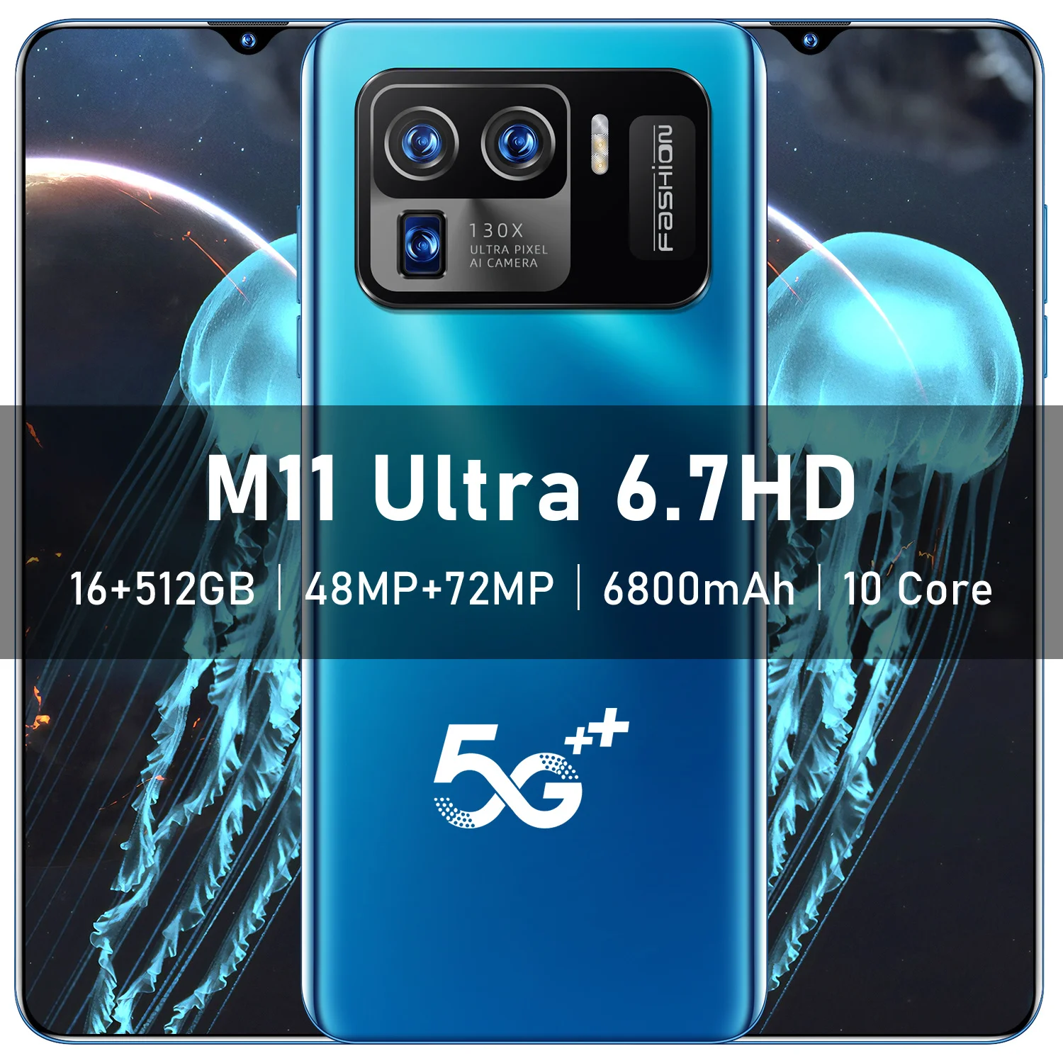 

Original New M11 Ultra Smartphone Android 12 Qualcomm Snapdragon 888 5G Unlocked 16+512GB Mobile Phones Global Version Celular