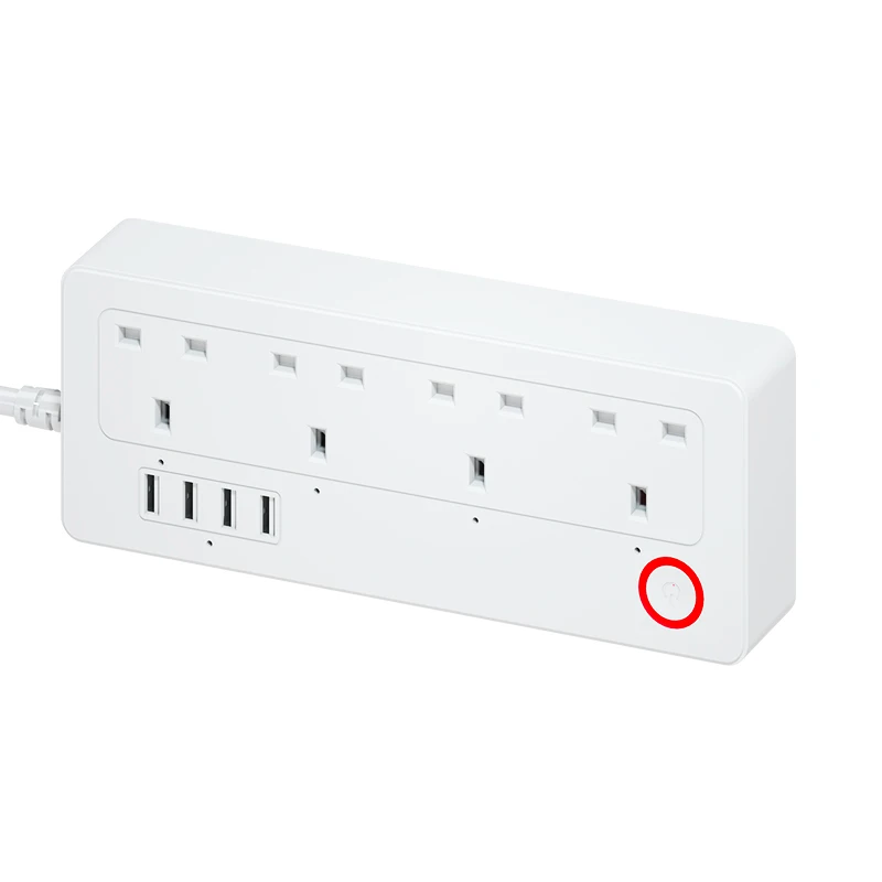 

UK Intelligent Socket Power Board 4Hole Position 4USB Interface WIFI Remote Control Timing Function Surge Protector Smart Plug