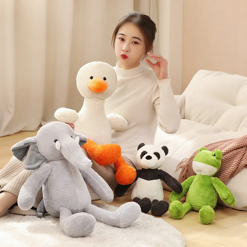 40-85cm Giant Frog Plush Toy Stuffed Animals Hug Throw Pillow Elephant Duck Panda Baby Appease Toy School Nap Sleeping Doll Kids