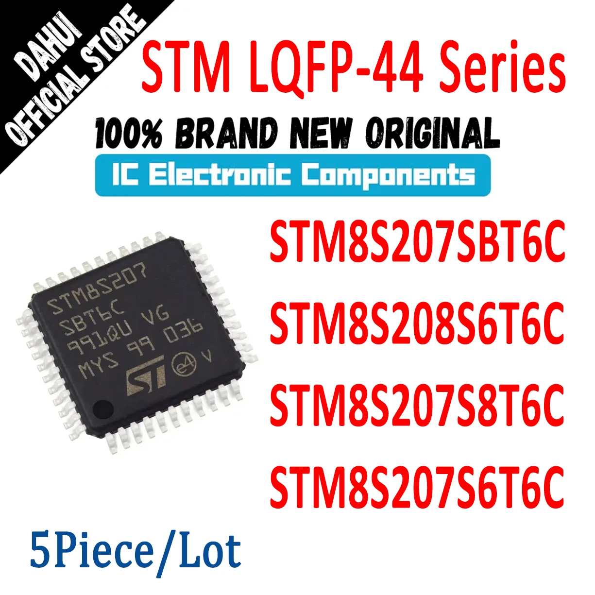 

New STM8S207S6T6C STM8S207S8T6C STM8S207SBT6C STM8S208S6T6C STM8S207S6 STM8S207S8 STM8S207SB STM8S208S6 STM IC MCU Chip LQFP-44