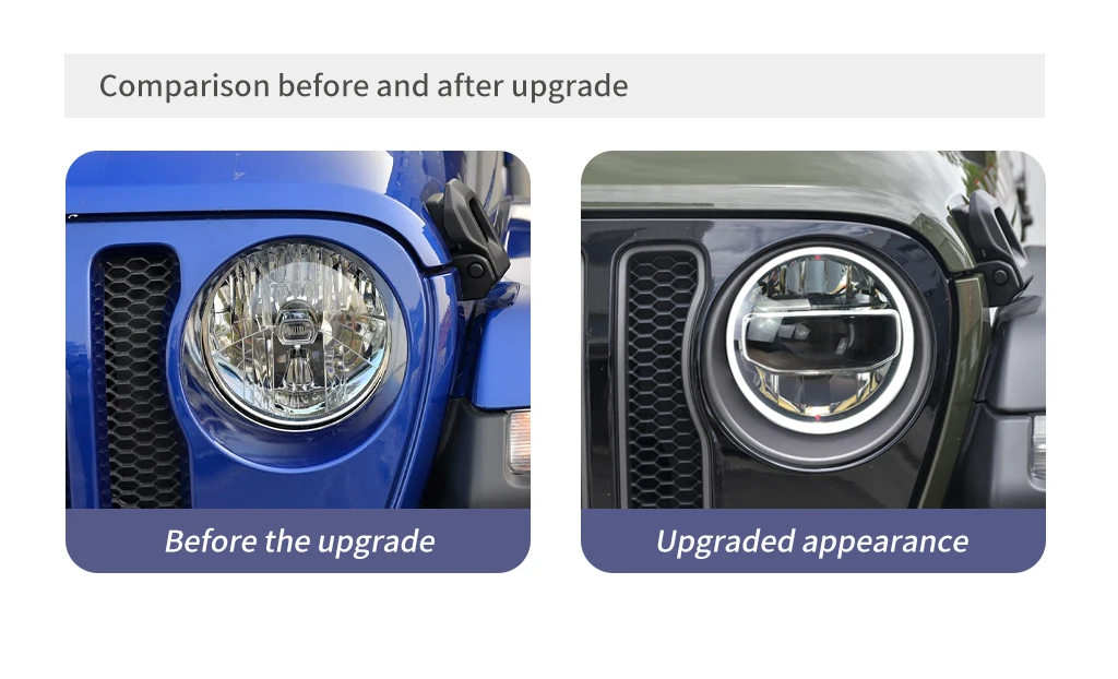 Фото Sewiyolin автомобильные светодиодные обновленные аксессуары для фар для Jeep Wrangler 2018-2024 DRL тормозной указатель поворота Plug and Play №5