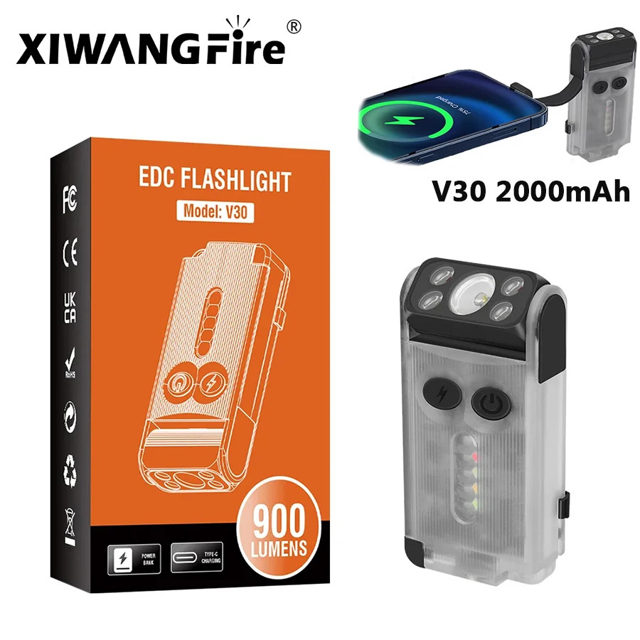 XIWANGFIRE V30 для повседневного использования фонарик внешний аккумулятор рабочая
