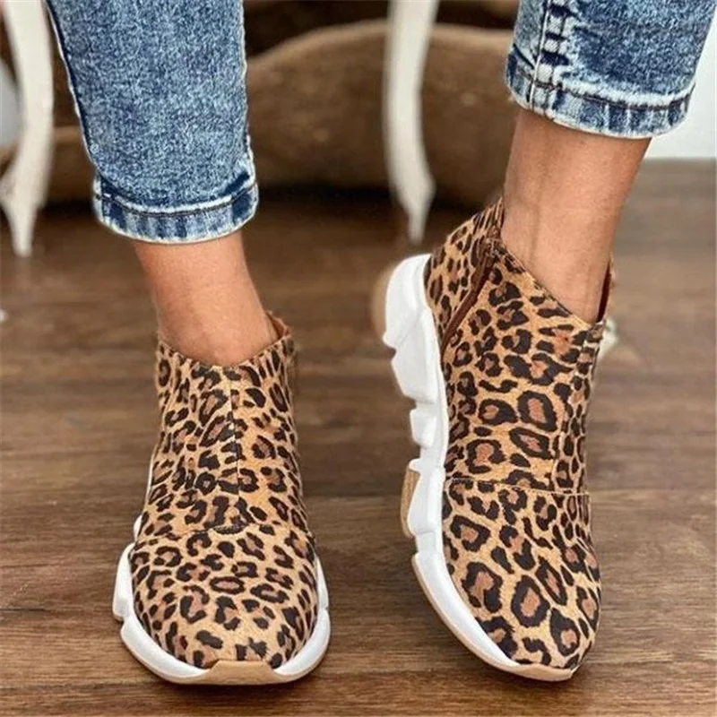 Europe Plus Size 43 Women Fashion Sneakers 2022 New Wedges Platform Shoes for Woman Botas De Mujer Solid Ladies Casual Loafers