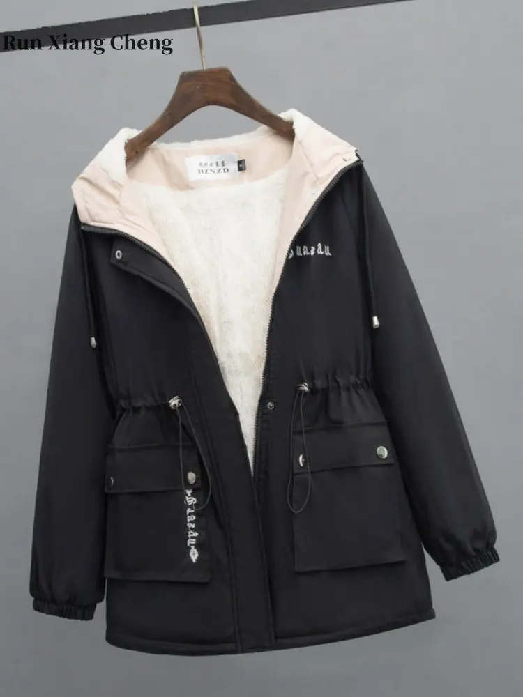 Women's Clothing Cotton Fall Winter2023 Free Shipping Versatile Fashion Jacket Street Casual Style Plush and Thicken Thermal Top