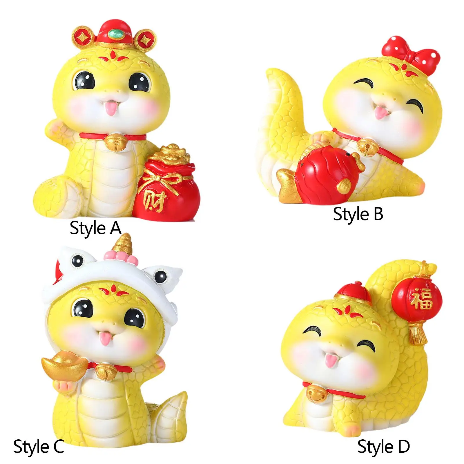 Мультяшная статуя змеи 2025 новогоднее украшение весенний фестиваль настольное