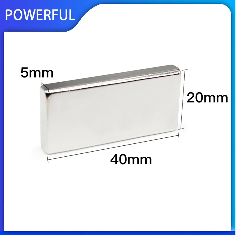 

1~20PCS 40x20x5mm Rare Earth Neodymium Magnet N35 Block Strong Powerful Magnets 40mm x 20mm x 5mm Permanent Magnet 40*20*5mm