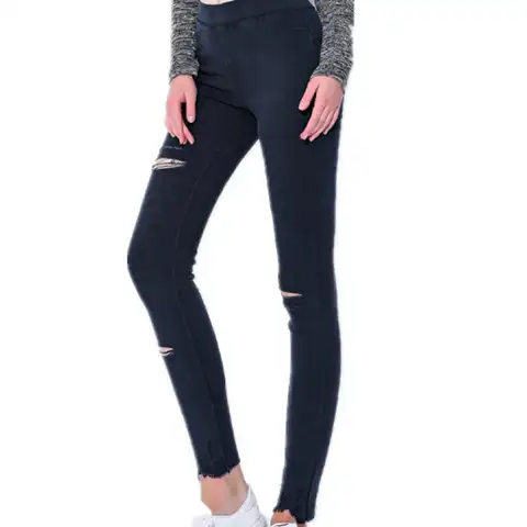 Женские рваные джинсы стрейч XXS 4XL супер эластичный комбинезон обтягивающие корейские японские Леггинсы джинсы потертые ouc2603