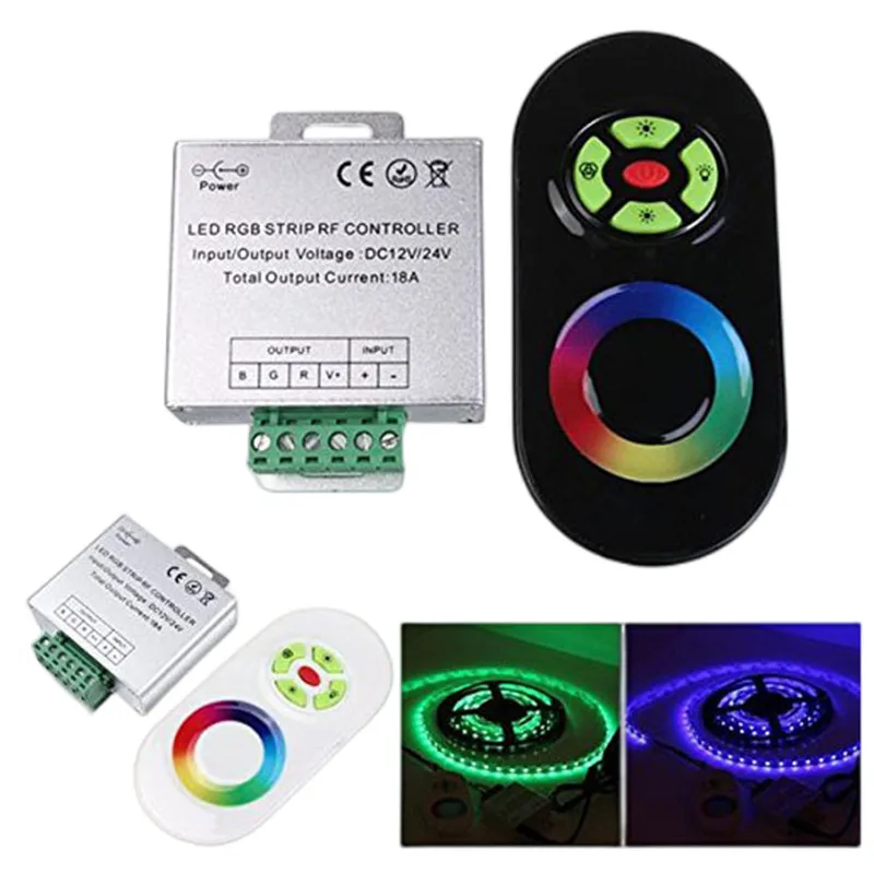 Rgb led инструкция. Контроллер led-ленты rgb rf-пду 18a 1224v (сенсорный пульт) 640000 оттенко. контроллер для светодиодной ленты rgb dc12-24v rf rgb 18a lsc 010. led controller 5-24v rgb led. led controller dc12-24v для лампы.