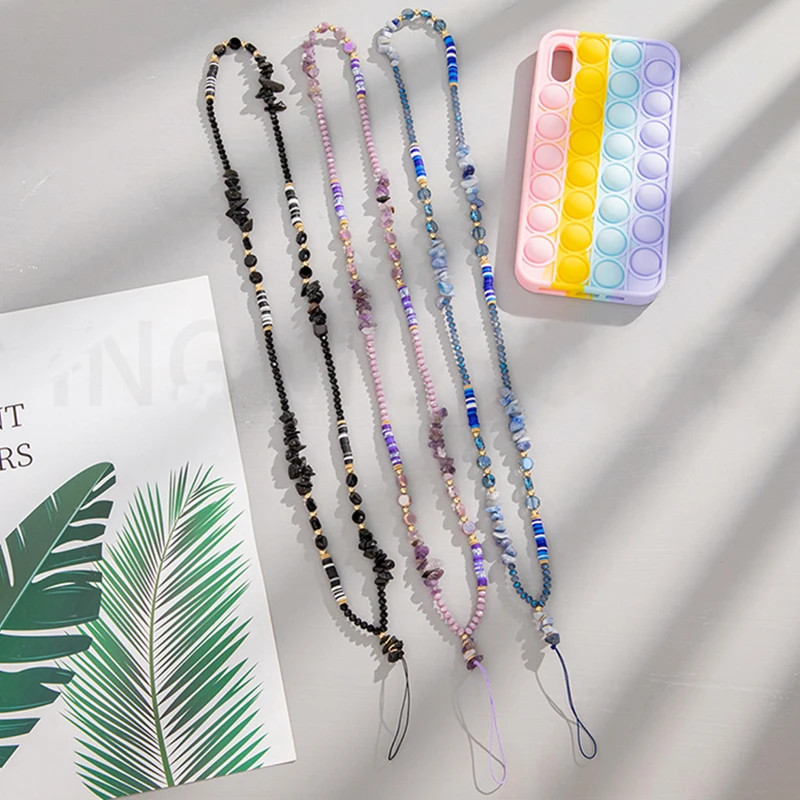 

Creative Design Gravel Crystal Beaded Mobile Phone Chain Women Long Cellphone Chain Telephone Pendant Jewelry Phone Lanyard