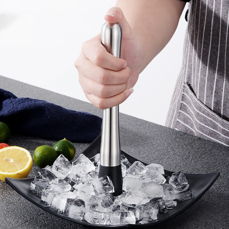 

1Pc Cocktail Broken Popsicle Stainless Steel Bar Blender Mojito Blender Crusher Drink Fruit Mud Pestle Stir Wine Bar Tools