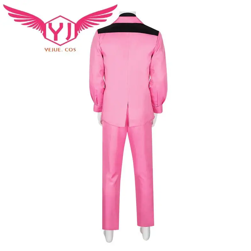 2022 Movie Elvis Presley Cosplay Costume Shirt Coat Pants Outfits Halloween Carnival Men Fashion Idol Pink Suit