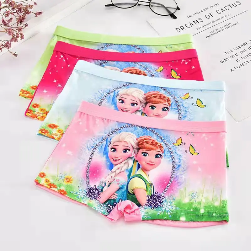 

4Pcs/Lot New Arrival Kids Girls Underwear Cotton Frozen Elsa Baby Girls Panties Children's Briefs Cartoon Designs Shorts L-2XL