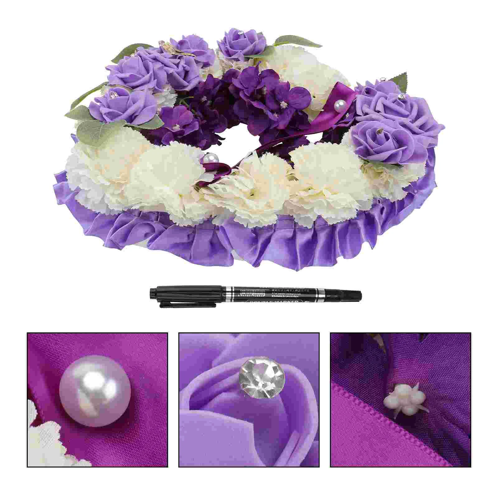 

Memorial Garland Mourning Commemoration Wreath Funeral Fake Hydrangea Peony Foam Artificial Faux Flower