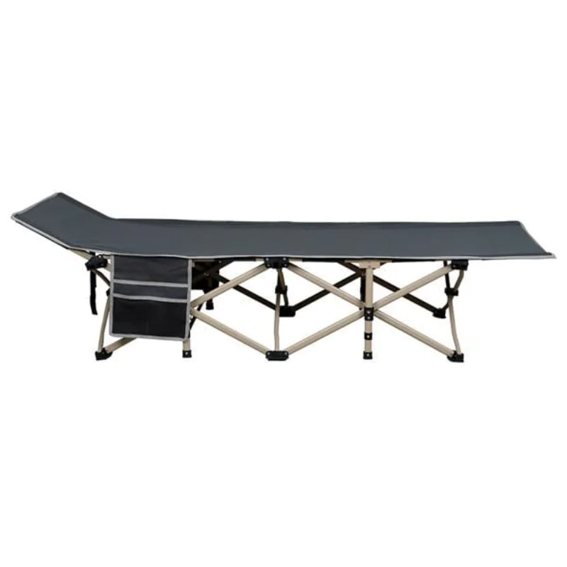 

SmileMart Portable Folding Camping Cot with Storage, Gray