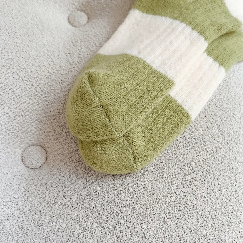 New Wool Cotton Sleeping Women's Sock Set High Quality Thermal Socks Girls Fashion Winter Warm Thick Striped Socks