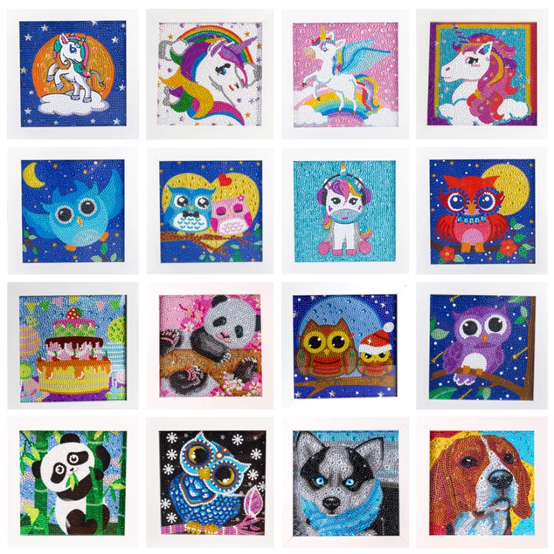 

Easy 5D DIY Diamond Painting Kit for Kids Cartoon Animal Dog Rhinestone Embroidery Full Drill Painting By Number Children Gift